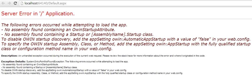 Error in Application